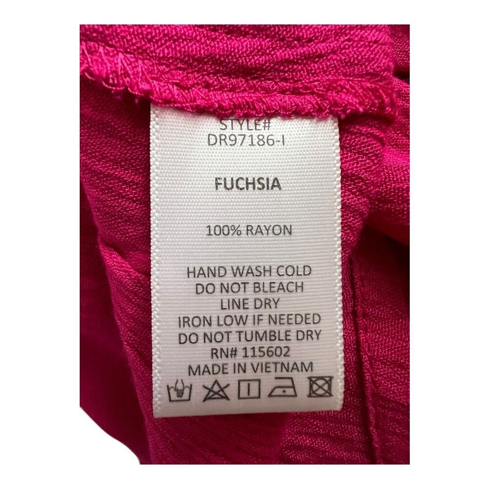 Ivory Cove Boutique Pink Resort Dress Cruise Vacation gauze Summer Fuscia S M - Picture 8 of 8